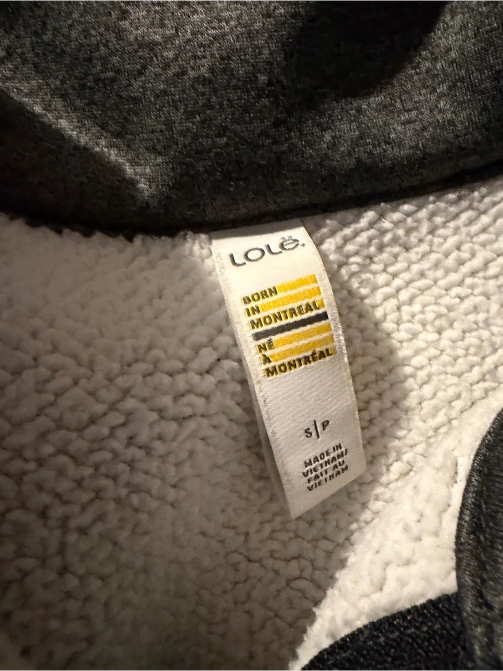 Lolë Montreal Gray & Black Mixed Media Fleece Full-Zip Jacket - Size Small